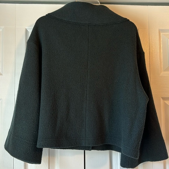 Lafayette 148 Cropped Asymmetrical Button-Front Wool Jacket Forest Green sz S - Picture 9 of 13